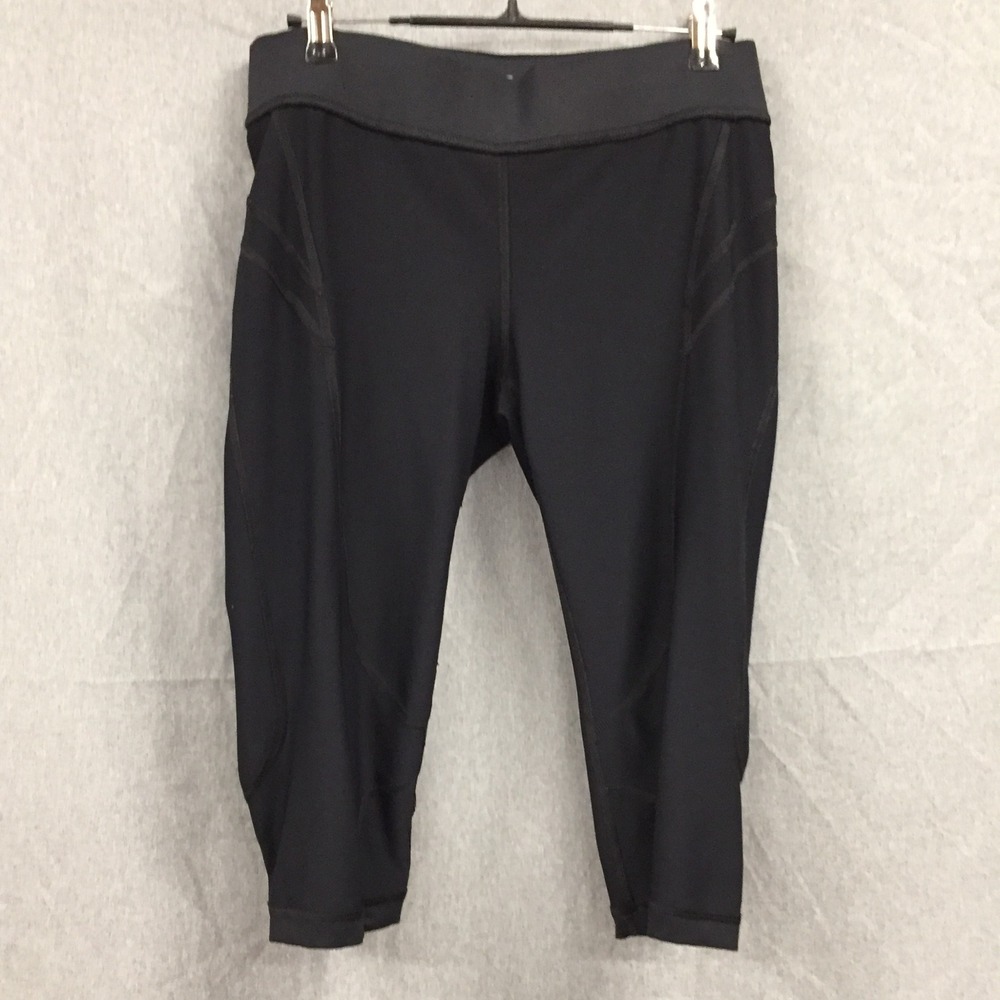 Fila Sport Running Performance Black Cropped Leggings Capris Womens Size Medium